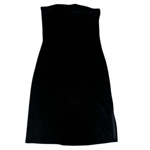 GUESS Velvet Strapless Mini Dress | Black Bodycon Side Slit Party Dress | Size M